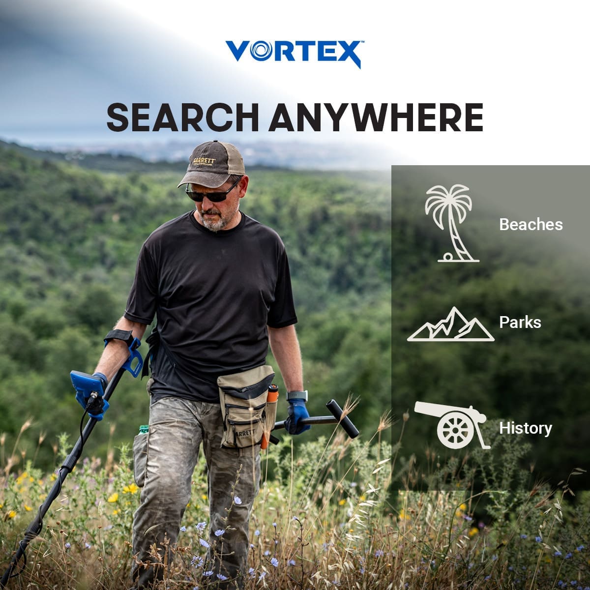Yalova Garrett Vortex VX5 Dedektör - Vortex ekran düzeni, hedef ID okumayı sade tutarak yeni kullanıcıyı hızlandırır.